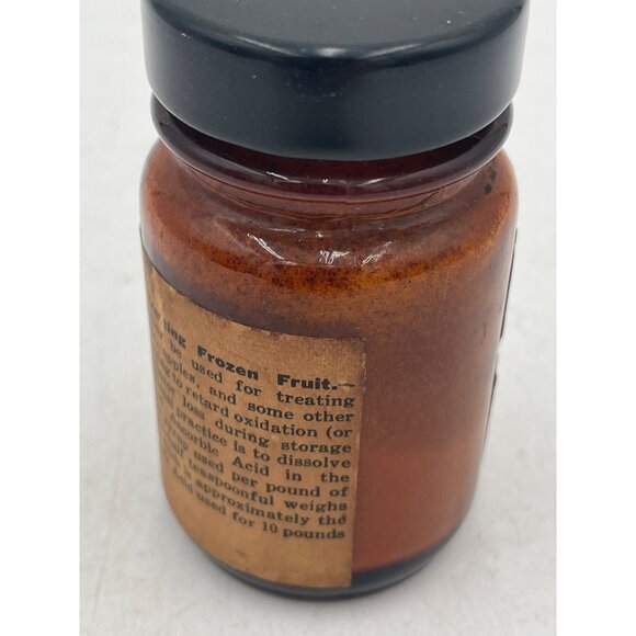 25 Grams Vintage Merck Ascorbic Acid Glass Bottle Label Lid Vitamin C USP - Picture 3 of 6